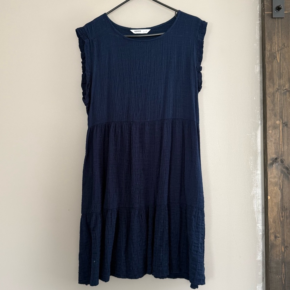 Sonoma Navy Textured Dress
